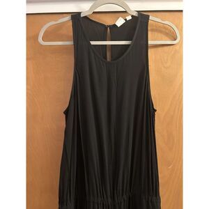 GAP Women’s Black Lightweight Rayon Jumpsuit Medium Elastic Waist Pockets